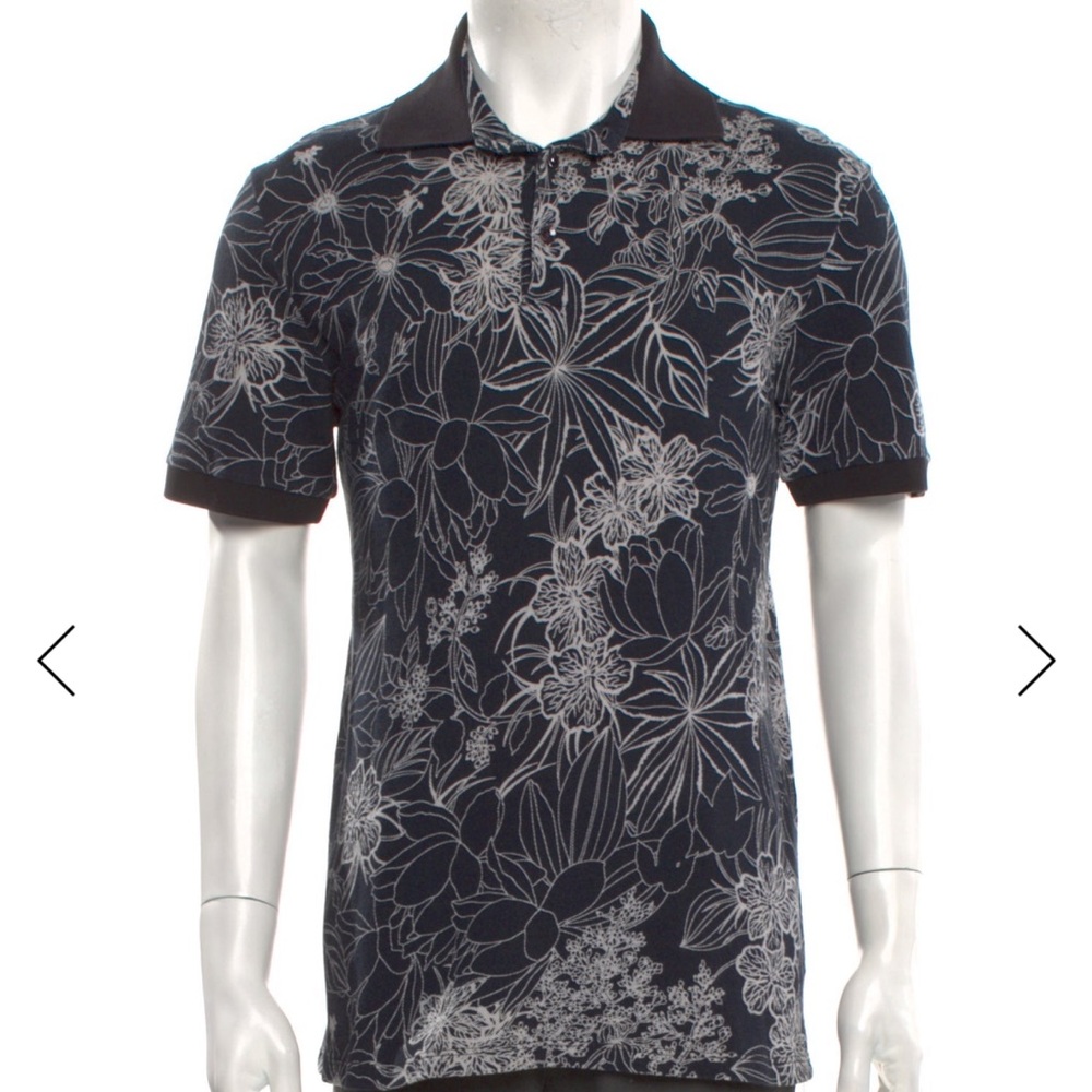Etro Floral Print Polo Shirt – Blue/White (Size S)